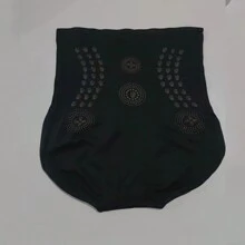 1件高腰石墨烯腹部塑形褲，具有臀部提升效果，適用於產後婦女 - 黑色 - 查看 5