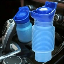 1 pieza Botella de orina retráctil portátil, bolsa de orina portátil para exteriores, inodoro portátil para adultos y niños para viajes en automóvil, transporte, campamento, senderismo, orinales de emergencia de 750ml, artículos esenciales de viaje