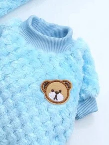 給狗狗和貓咪穿的衣服,秋冬新款絨面寵物用品 - 藍色 - 查看 6