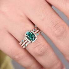 3pcs/set Women's Fashionable Oval Shaped Ring, Suitable For Daily Wear, Engagement, Wedding, Couple Rings, Jewelry Accessories