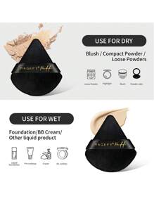 MAGEFY 5pcs Flocking Triangle Powder Puff,Soft And Skin Friendly Makeup Puff,Makeup Tools Easy Carrying For Travel,Makeup,Cheap,Room Decor,Vanity,Travel,Bedroom,Makeup Accessories,Puff,Makeup Blender,Powder Puff,Makeup Sponge,Cheap,Stocking Stuffers,Makeup,Makeup Tools,Cheap Stuff,Gifts,Gifts For Women,Christmas Gifts,Giveaways,Travel,Cheap Stuff,Travel Essential - Black - View 6