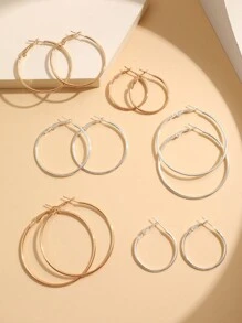 17KM 12入組不同大小的耳環,適合日常佩戴 - 彩色 - 查看 3