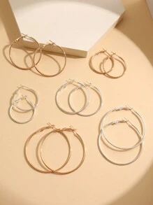 17KM 12入組不同大小的耳環,適合日常佩戴 - 彩色 - 查看 2