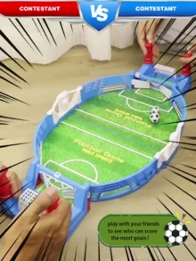 Children Tabletop Soccer Game Table Set, Compact Size Football Field Toy For Interactive Double Player Shooting Game - Multicolor - View 2