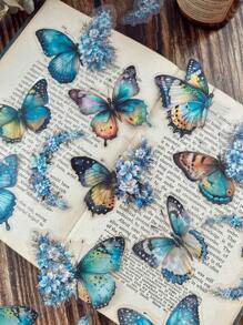 1pack/30sheets Butterfly, Moon, Flowers Themed Waterproof Scrapbook Stickers For Journaling, Diy Crafts Back To School