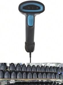 Escáner de códigos de barras con cable KEFAR H3CS de mano con soporte, lector de códigos de barras 1D compatible para logística, comercio minorista y supermercados - Blanco y Negro - Ver 8