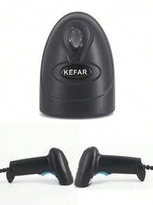 Escáner de códigos de barras con cable KEFAR H3CS de mano con soporte, lector de códigos de barras 1D compatible para logística, comercio minorista y supermercados - Blanco y Negro - Ver 7