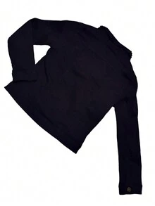 chamarra  Corta de mezclilla aborregada por dentro - Negro - Ver 3