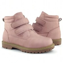 Kids Spring Black Pink Waterproof Wedding Party Prom Strap Work Boots (Toddler/Little Kid/Big Kid) - 粉色 - 查看 6