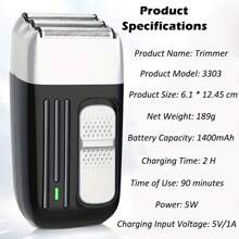 Professional Barbershop Electric Shaver Hair Rechargeable Head Shaving Machine Beard Electric Razor For Men Electric Shavers Razors For Men Face And Head Portable Cordless Rechargeable Electric Razor - Black - View 3