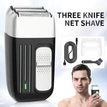 Professional Barbershop Electric Shaver Hair Rechargeable Head Shaving Machine Beard Electric Razor For Men Electric Shavers Razors For Men Face And Head Portable Cordless Rechargeable Electric Razor - Black - View 1