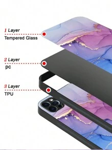 1入手機殼,防摔防刮黃色玻璃硬殼,配軟tpu框架和漸變色鏡頭保護,適用於iphone/huawei/samsung/xiaomi/redmi/oppo/oneplus - 彩色 - 查看 4