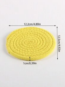 1入組4.8英寸/12厘米杯墊,編織圓形隔熱墊,吸水 & 耐高溫飲料杯墊