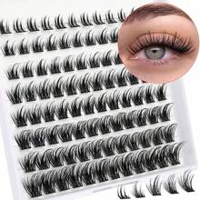Individual Eyelash Cluster Extensions Diy Eyelash Extensions Natural Cross Style C/d Curl 8-16mm - Black - View 1