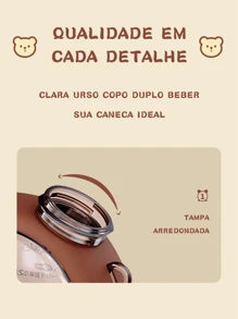 750ml Garrafa De Água Lovely Bear Double Drinking Kettle Copo Para Pipetas De Grande Capacidade Tritan Copolyester Bico De Silicone