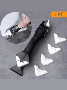 Espátula De Paleta De Silicona Multifuncional, Para Azulejos, Herramienta De Eliminación De Lechada De Varios Ángulos, 1 Ud. - Negro - Ver 1