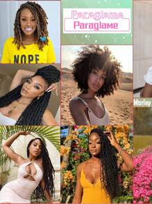 18寸/24寸 瑪莉扭轉髮單片頭裝交織髮,預分拆彈性非洲扭曲髮,髮辮天然黑春季扭曲髮,適用於女性 (18寸,24寸1b)