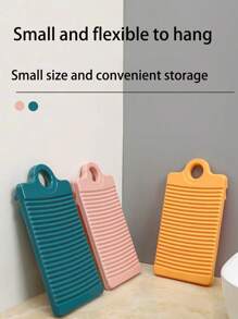 Random Color Anti-Slip Washboard, Household Mini Hand-Held Scrub Board, Thickened Laundry Scrubber' - Multicolor - View 3