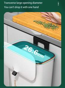 1 Pieza Basurero De Plástico Con Tapa Para Pared Para Almacenamiento En La Cocina Y Sala De Estar - Blanco - Ver 3