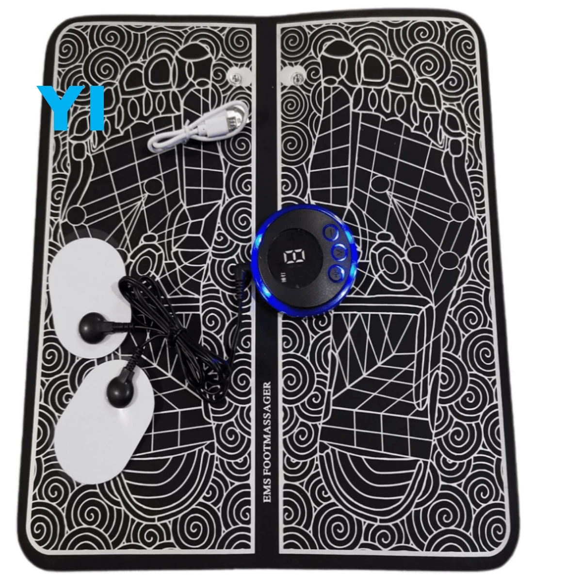 Masajeador para los pies con electroestimulación y dispositivo de circulación sanguínea - Negro - Ver 1