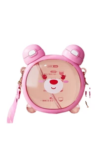 750ml Garrafa De Água Lovely Bear Double Drinking Kettle Copo Para Pipetas De Grande Capacidade Tritan Copolyester Bico De Silicone