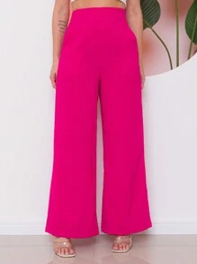 Women Pants - 玫紅色 - 查看 1