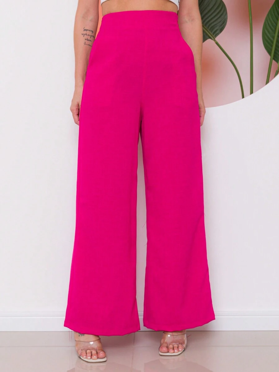 Women Pants - 玫紅色 - 查看 1