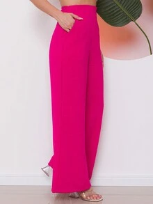 Women Pants - 玫紅色 - 查看 2