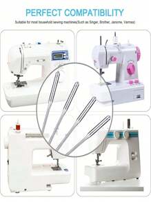10 PEÇAS/Conjunto Agulhas de Máquina de Costura, Agulhas de Máquina de Costura Universal, Adequadas para Singers, Brothers, Janome, Varmax, Tamanhos HAX1 65/9, 75/11, 90/14, 100/16, 110/18