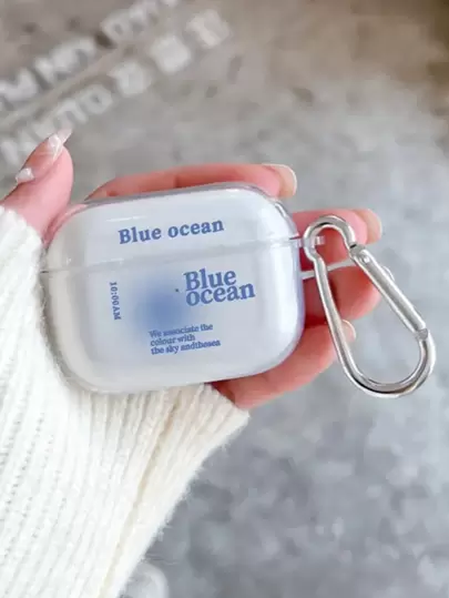 1pc Blue Ocean Earphone Case Suitable For AirPod Pro 3, Pro 2, 3, 2, 1, 4 Wireless Bluetooth Earphones Protective Cover