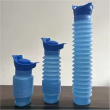 1 pieza Botella de orina retráctil portátil, bolsa de orina portátil para exteriores, inodoro portátil para adultos y niños para viajes en automóvil, transporte, campamento, senderismo, orinales de emergencia de 750ml, artículos esenciales de viaje