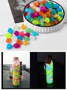 100 Cái/200 Chiếc Màu Sắc Ngẫu Nhiên Mini Nhân Tạo Phát Sáng Trong Bóng Tối Đá Nhựa Để Trang Trí Bể Cá Cảnh, áp Dụng Bốn Mùa - Nhiều màu - Xem 2