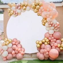 White Round Backdrop Circle Wedding Arch Stand Photo Photography Background Wall For Birthday Baby Shower Wedding Decorations (Note: Not Include Circle Stand And Balloons.) - 7.2 feet - View 8