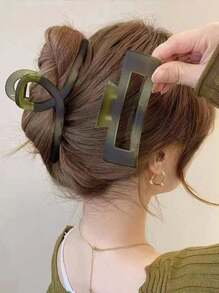 2 Chiếc Kẹp Tóc Màu Xanh Mờ Cho Nữ, Vuốt Tóc Thiết Kế Thanh Lịch Vuốt Tóc, kẹp Tóc Phong Cách Mới Mũ Đợi Đầu Đa Năng - Màu xanh lá cây đậm - Xem 1
