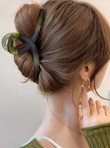 2 Chiếc Kẹp Tóc Màu Xanh Mờ Cho Nữ, Vuốt Tóc Thiết Kế Thanh Lịch Vuốt Tóc, kẹp Tóc Phong Cách Mới Mũ Đợi Đầu Đa Năng - Màu xanh lá cây đậm - Xem 4