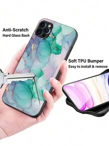 Ốp lưng điện thoại mỏng chống sốc chống trầy xước, kính cường lực cứng cáp, khung TPU mềm họa tiết tinh tế, bảo vệ điện thoại tương thích với iPhone////OPPO/OnePlus - Nhiều màu - Xem 2