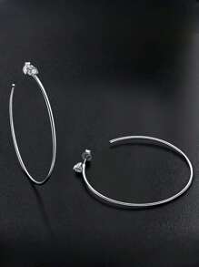 LI JIN 1 對女士大號圓形耳環,摩根石,d-e 顏色,vvs 級,925 純銀,鍍 18k 白金和黃金,適合日常佩戴 - 金色 - 查看 4