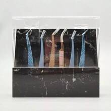 8 Slots Tweezers Holder, Leody Acrylic Display Stand With Lid - 黑色 - 查看 1