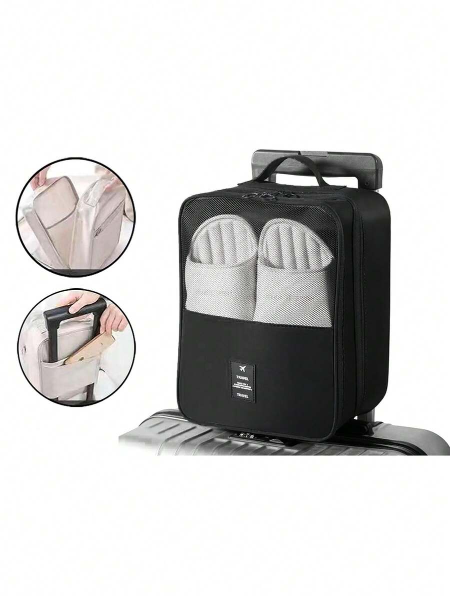 旅行收纳三合一鞋袋 出国旅行鞋袋 鞋子收纳 鞋子整理器 鞋盒 鞋袋 鞋子收纳盒 旅行整理器 抽绳鞋袋 鞋套 便携式防尘 男女通用 收纳袋 旅行必备 邮轮必备 度假必备