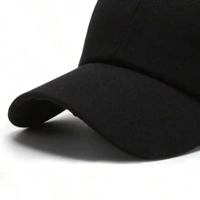 簡約棒球帽，純色嘻哈運動帽，防曬父親帽，情侶帽，適合日常穿著休閒 - 黑色 - 查看 5