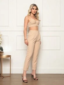 Women Two-piece Outfits - 米色 - 查看 5