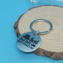 1 Pieza Llavero De Acero Inoxidable Con Regalo De Cumpleaños - Plateado - Ver 2