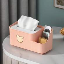 Caja De Almacenamiento Multifuncional Para Escritorio De Sala De Estar, Caja De Pañuelos De Escritorio De Alta Calidad - Rosa - Ver 1