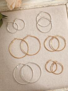 17KM 12入組不同大小的耳環,適合日常佩戴 - 彩色 - 查看 1