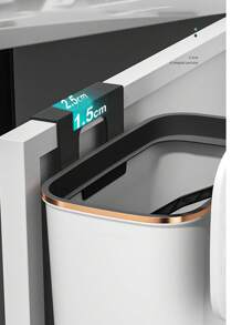 1 Pieza Basurero De Plástico Con Tapa Para Pared Para Almacenamiento En La Cocina Y Sala De Estar - Blanco - Ver 2