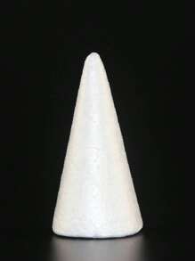 1pc White Foam Cone, 24cm Height, 9.2cm Diameter At Bottom - White - View 1