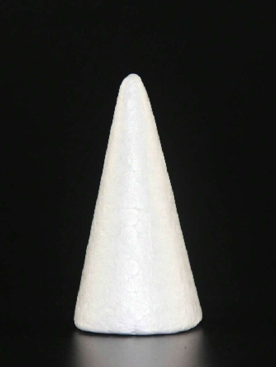 1pc White Foam Cone, 24cm Height, 9.2cm Diameter At Bottom - White - View 1