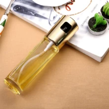 1pc Glass Spray Oil Bottle For Kitchen, Suitable For Spray Bottle, Atomizer, Pressing Type Oil Bottle, Soy Sauce Bottle - Gold - View 2