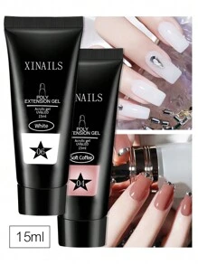 4件套美甲延长胶套装 - 4种颜色：柔粉色、白色、透明色、咖啡色，亚克力硬胶，延长美甲艺术设计，快速打造美甲造型，美甲工具，送给女性的礼物，在家也能享受美甲沙龙的乐趣 - 彩色 - 查看 3