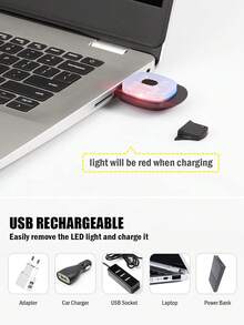 灰色帽子帶燈,usb可充電led發光帽子,男女通用的冬季保暖針織帽子,適用於夜行、釣魚、露營、狩獵等活動 - 灰色 - 查看 3